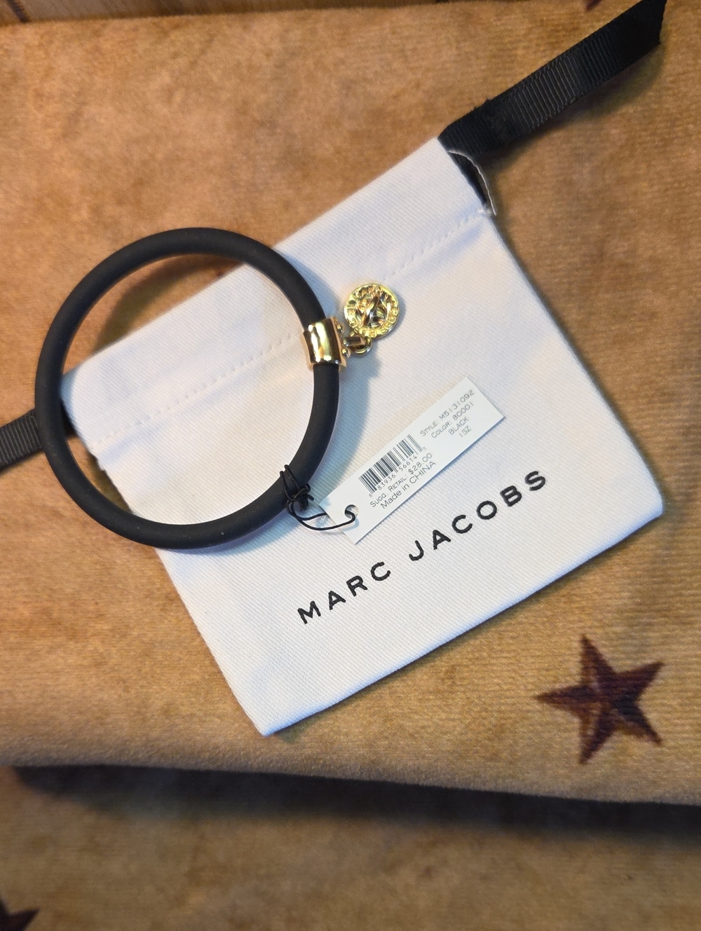 Marc Jacobs Black and Gold Key Ring Bangle